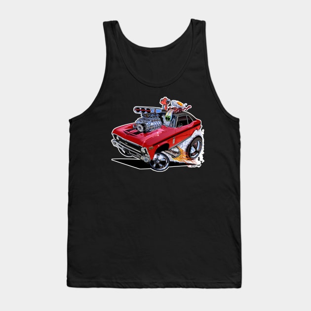 SUPER Nova 1970 Chevy Nova RED Tank Top by vincecrain